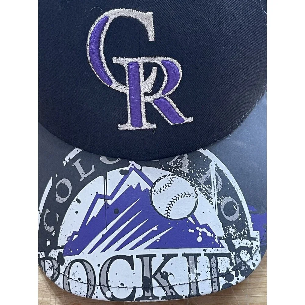 Colorado Rockies Hat Cap Boys Adjustable‎ Black Purple Logo Embroidered YOUTH